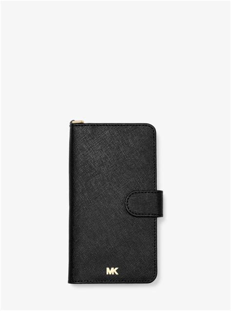 Saffiano Leather Folio Case for iPhone X/XS 